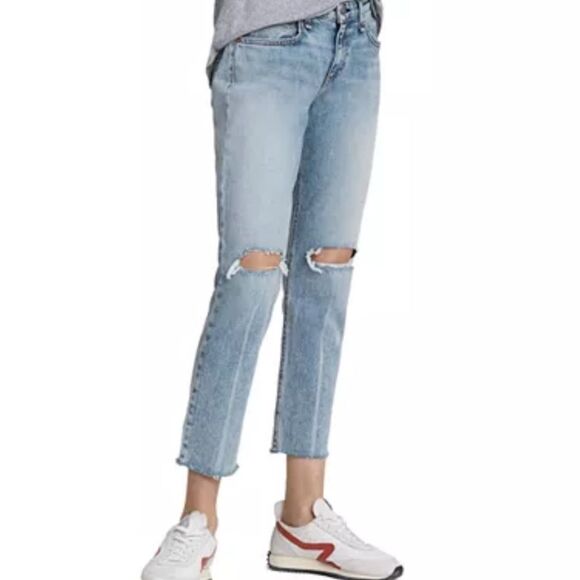 rag & bone Dre Low Rise Ripped-Hem Jeans - Picture 2 of 10